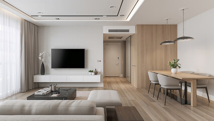Stylish Minimalist Living Room with Modern Furniture