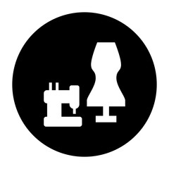 black and white illustration of tailor icon