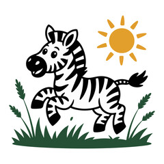 vector illustration of a cartoon zebra