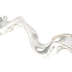 Flowing Silver Wave with Smooth Curves and Reflective Surface