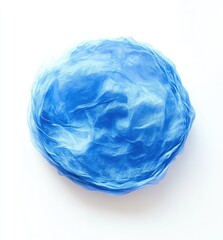 Folded, light-blue fabric circle on white