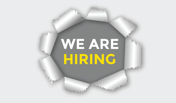 We are hiring. help wanted sign.  Job vacancy concept. Job advertisement social media design. pen vacancy design info label template