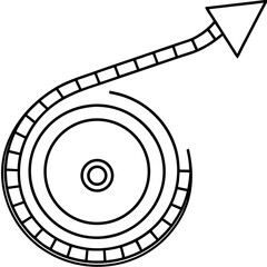 Turn tracker line art vector