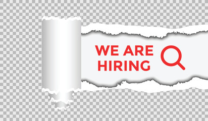 We are hiring. help wanted sign.  Job vacancy concept. Job advertisement social media design. pen vacancy design info label template