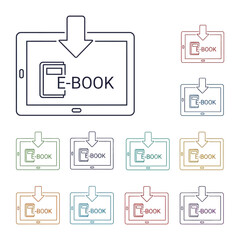 E-book Download: A digital e-book, complete with download icon, is the key of technology, perfect for illustrating concepts related to literature and technological advancement. 