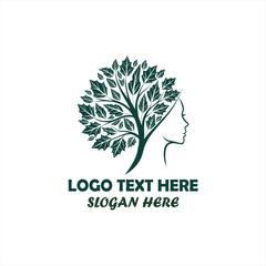 Obraz premium Tree Human Nature Logo – Eco Friendly Wellness, Beauty, and Growth Concept Design