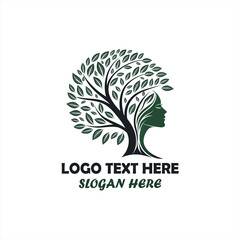 Obraz premium Tree Human Nature Logo – Eco Friendly Wellness, Beauty, and Growth Concept Design