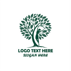 Obraz premium Tree Human Nature Logo – Eco Friendly Wellness, Beauty, and Growth Concept Design
