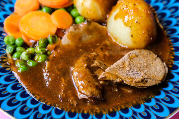 Traditional Classic Roast Lamb Sunday Roast Dinner