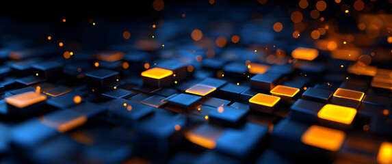 Combination of luminous blocks and flashing light point