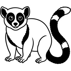 Indri line art vector