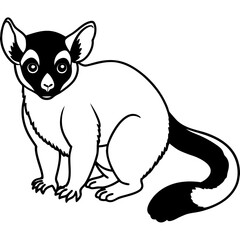 Indri line art vector