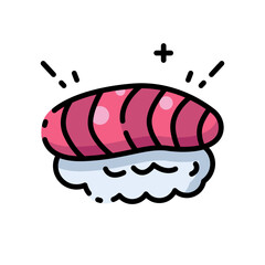 vector icon of a salmon nigiri sushi roll