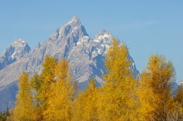 Beautiful Scenic Landscape in Grand Teton National Park Wyoming in Autumn