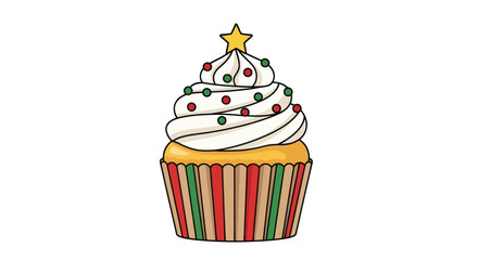 Festive Christmas Cupcake with Star Topping.