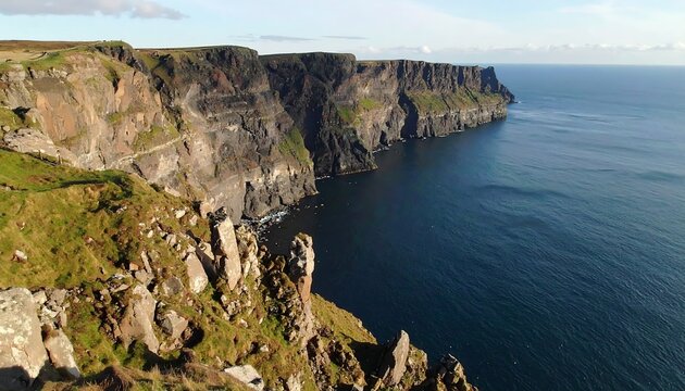Dramatic cliffs meet the ocean