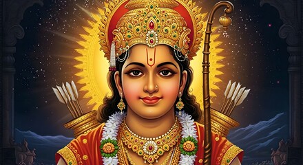 Radiant hindu deity portrait