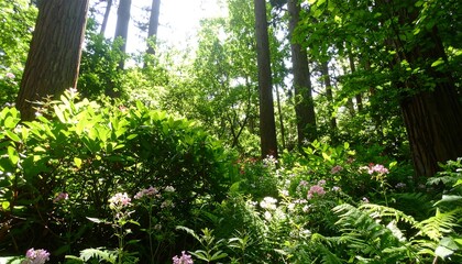 Lush forest floor bathed in sunlight (5)