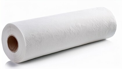 Fototapeta premium white paper towel roll kitchen clean isolated on white background