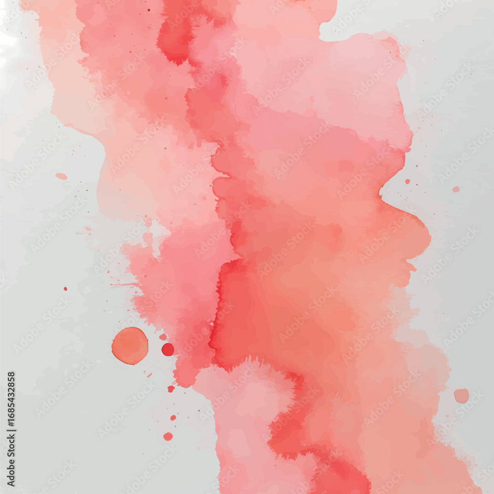 Poster delicate pink and coral watercolor washes on raw canvas. minimalist elegant composition with subtle 