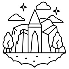 Stonecroft line art vector