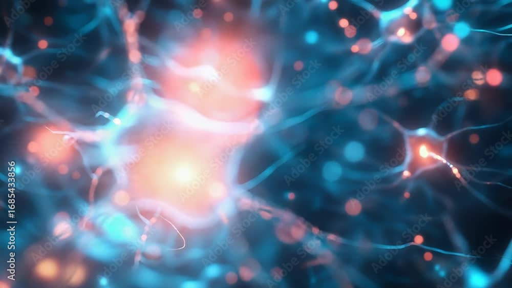 Poster neuron transmitting signals in nervous system, neural network communicating