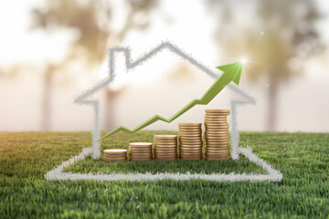 Real Estate Investment Growth: Illustrative Home Value Increase. AI Generated