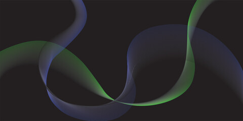 Flowing Light Waves on Black

An abstract digital background featuring smooth, flowing ribbon-like waves in gradients of green and blue against a deep black backdrop. The design creates a sense of mot