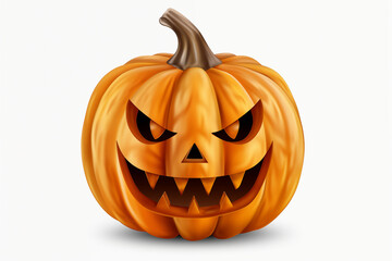 Halloween pumpkin jack o lantern isolated on white background