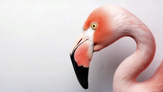 Graceful flamingo head movement captured in high resolution closeup sequence