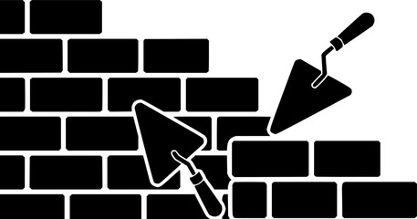 brick wall icon silhouette vector illustration