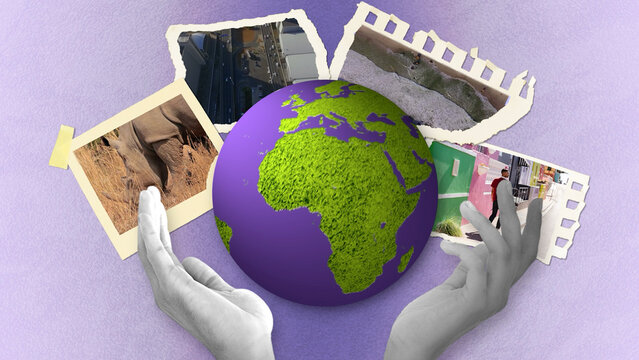 World Map Collage Opener