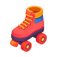 Colorful Retro Roller Skate Shoe Vector Illustration