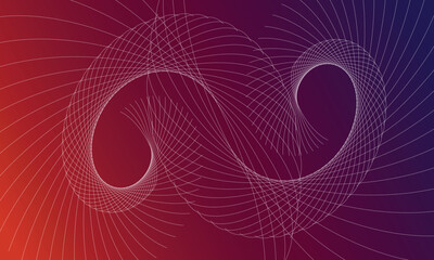 Title (Background):
"Futuristic Gradient Line Art"

Description:
An abstract digital background featuring flowing white line patterns intertwined in a smooth infinity-like shape.