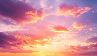 Colorful sunset sky with vibrant clouds