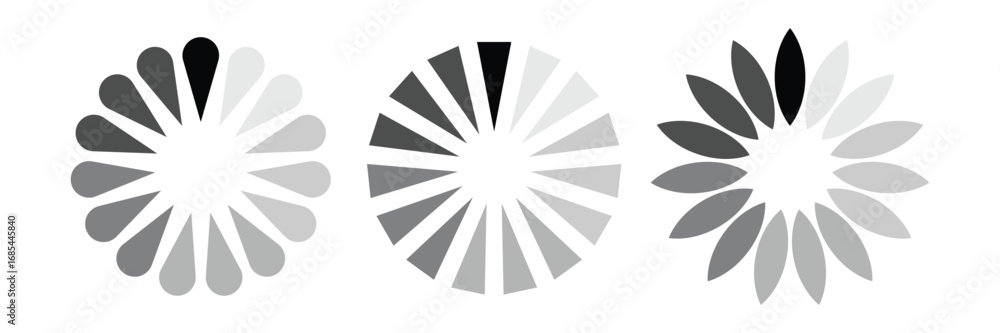 Poster loading icon set. loading status bar in different icon simple website design. vector loader icons fo
