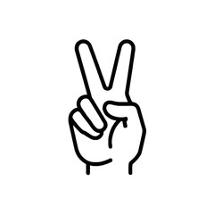 Obraz premium Vector art of hand gesture showing the peace sign or victory symbol