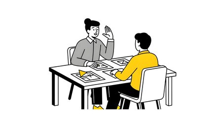 Collaborative design meeting with architect partners discussing blueprints and ideas