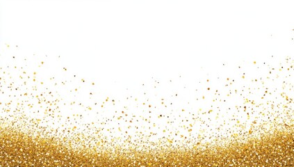 Gold glitter confetti on white background (2)