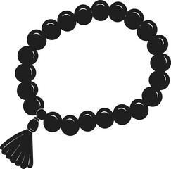 Obraz premium A stunning black rosary with an elegant tassel, perfect for prayer and meditation