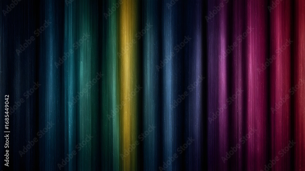 Poster vibrant abstract background featuring a spectrum of colorful vertical stripes with a subtle textured