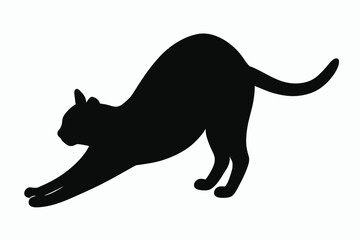 Stretching Cat Silhouette