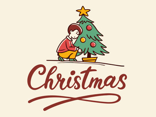 Festive Christmas Wreath Border Design for Holiday Projects , A charming, hand-drawn Christmas wreath graphic, perfect for invitations, cards, or social media posts.