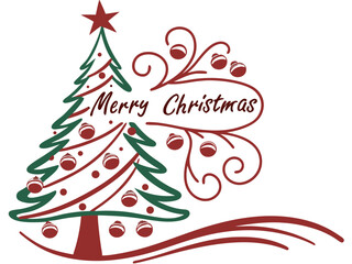 Festive Christmas Wreath Border Design for Holiday Projects , A charming, hand-drawn Christmas wreath graphic, perfect for invitations, cards, or social media posts.