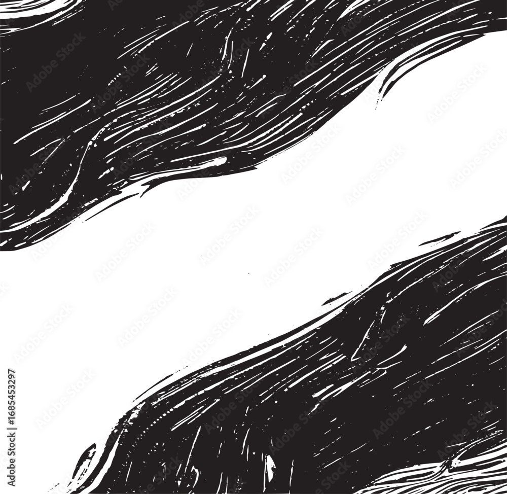 Poster Vector brush stroke texture. Distressed uneven grunge background. Abstract vector illustration. Overlay over any design to create interesting effect and depth. Black isolated on white. EPS10