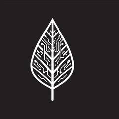  Cybernetic Leaf Line Icon

