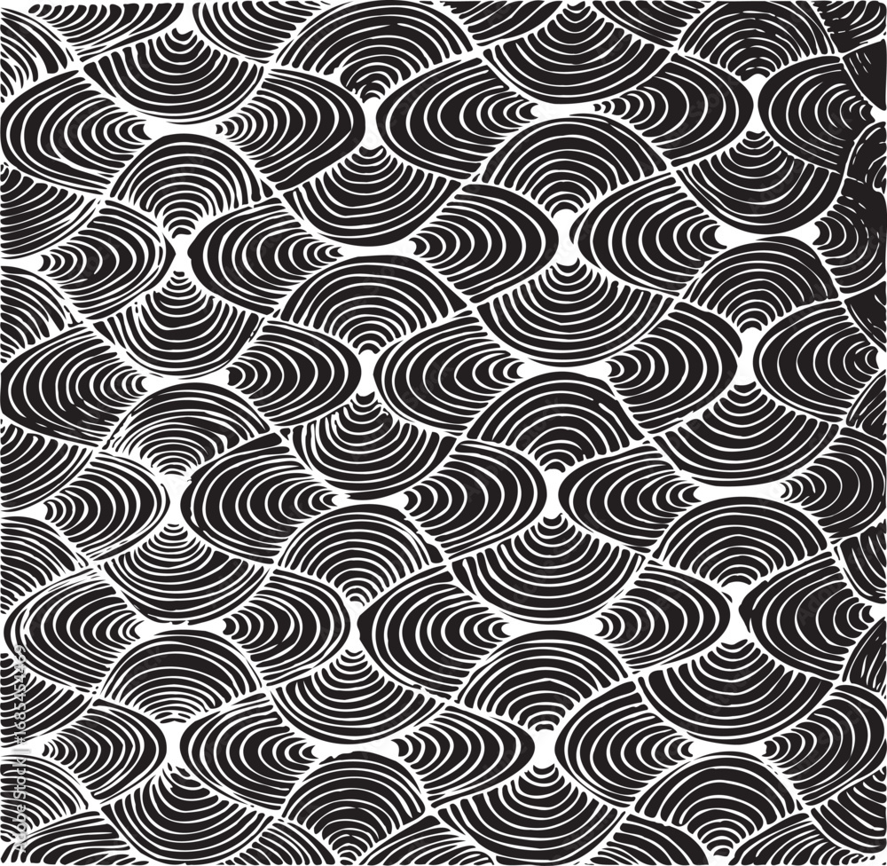 Poster tileable vector pattern with spirals