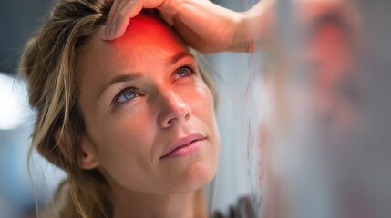  A person experiencing acute or chronic body pain, painful area with a glowing red hotspot, conceptual image for pain, injury, or inflammation. Pain relief and treatment, Generic health problem