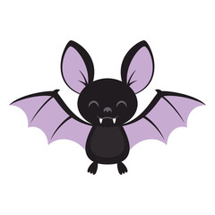 halloween cute bat, flat style