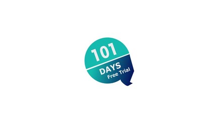 101 days free trial animation. Try before you buy for free. Business products sell 101-days free trial offer video.